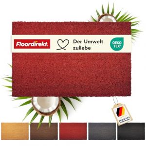 Floordirekt Paillasson pour l'intérieur et l'extérieur, 80 x 100 cm, rouge, en noix de coco, paillasson, paillasson, paillasson (17 mm) (MEISTEREI, neuf)