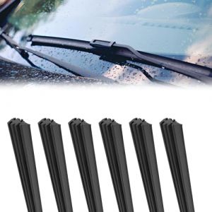 6PCS Balais D'essuie-Glace, Caoutchouc Gomme D'essuie-Glace Découpables Remplacement pour Pare-Brise Compatible avec Tous Les Essuie-Glaces Avant Arrière Pluie Voiture Essuie-Glac 800 mm (LiuLanFen, neuf)