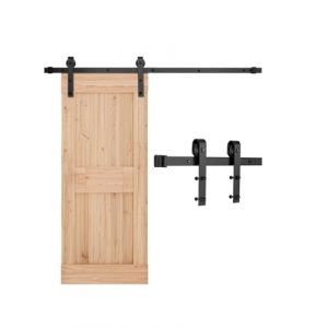 VEVOR Kit Quincaillerie de Porte Grange Coulissante Simple, 150 cm, Rail Durable et Rouleau J, Charge 150 kg, pour Portes 762 mm de Largeur et 34,92-44,45 mm d'&Eacute;paisseur, Noir, Portes Non Incluses (VEVOR Direct Store FR, neuf)