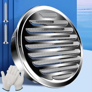 G&eacute;n&eacute;rique Sortie D&rsquo;air Murale Ronde en INOX 304 50mm-200mm Grille Aeration Ext&eacute;rieure Grille D'&eacute;chappement avec Maille pour Chambre Entrep&ocirc;t Garage Caravane(160mm/6.3in) (YXHJMY, neuf)