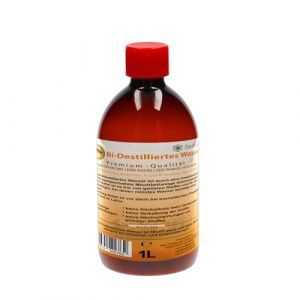 BestLab Eau bidistillée 2 fois distillée | 1 l d'eau de laboratoire Aqua I Eau pure déminéralisée pour usage médical, pharmaceutique, technique, chimique, cosmétique et fer à repasser (DELTASAT, neuf)
