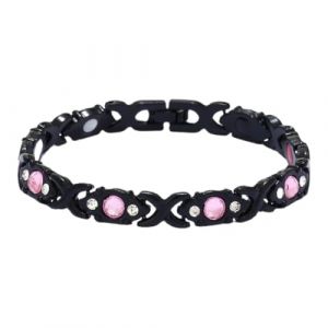 1 bracelet magn&eacute;tique &eacute;nerg&eacute;tique d&eacute;verrouillable, bracelet magn&eacute;tique en acier titane motif dragon, bracelet en acier inoxydable (noir). (YU CHENGLONG DE DIAN, neuf)