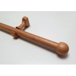 MadeInNature Tringle &agrave; Rideaux en Bois, diam&egrave;tre &Oslash; 28 mm, Kit Tringle &agrave; Rideaux Complet Avec Embouts et Supports, Longueur et Couleurs au Choix (Naturel, Embout Boule, Longueur 1.70 m) (cit&eacute; de la d&eacute;co, neuf)