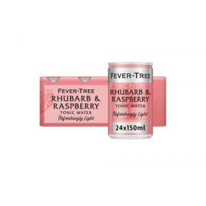 Fever-Tree Eau tonique rafraîchissante légère à la rhubarbe et à la framboise, 8 x 150 ml (lot de 3, total 24 canettes) (The Marvellous Group, neuf)