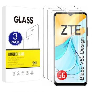 X-Dision Protection d'&eacute;cran Compatible avec ZTE Blade V50 Design,3 Pi&egrave;ces [Duret&eacute; 9H, Haute Sensibilit&eacute;, Incassable] 2,5D Haute D&eacute;finition Films en Verre Tremp&eacute; pour ZTE Blade V50 Design (X-Dision, neuf)