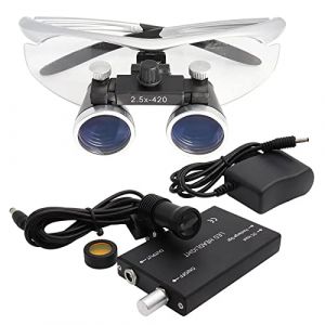 Loupes dentaires 2.5X/3.5X Lunettes chirurgicales médecin avec Lampe Frontale à LED Dentiste Oeil Lunettes loupe binoculaire avec étui de Transport Pratique (Brand-2022-065971, neuf)