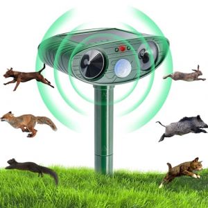 Repulsif Chat Exterieur, Anti Chien Pigeons Souris Rats, Ultrason R&eacute;pulsif pour Chats Solaire, Multifonctions D&eacute;tecteur de Mouvement &Eacute;tanche Repousse Rongeur, Chasse Taupe (Maikiki, neuf)