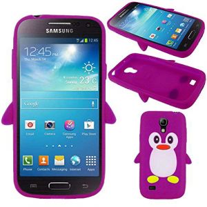 ebestStar - Coque Compatible avec Samsung S4 Mini Galaxy GT-i9190, i9192, i9195 Etui Housse Silicone Gel TPU Souple Pingouin, Violet [Appareil: 124.6 x 61.3 x 8.9mm, 4.3''] (ebestPro-fr, neuf)