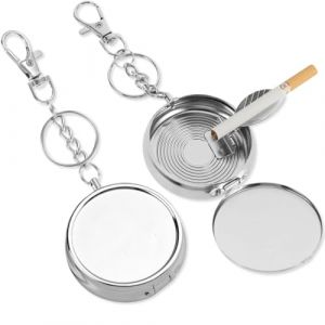 DIFLAX 2 Pi&egrave;ces Cendrier De Poche, Cendrier Portable, Cendrier Anti Odeur, Mini Cendrier De Voyage, Parfait Pour Ext&eacute;rieur Et Fumeurs (Argent) (SVF TUNDER PRICE, neuf)