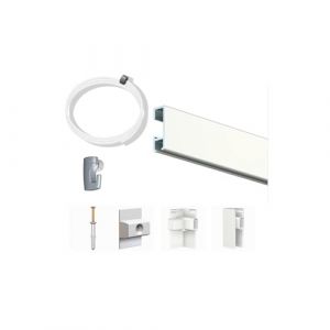Arti Teq - Pack Eco 10 m&egrave;tres de cimaise Click Rail Couleur Blanc laqu&eacute; (RAL9010) - Solution Suspension Cadres et Tableaux - Blanc (Cimaise Tableau, neuf)