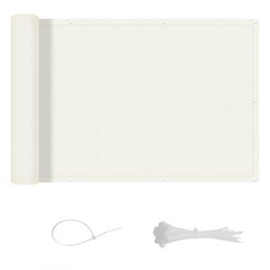 LOVE STORY Brise Vue pour Balcon 90x600cm, Imperméable Couverture de Confidentialité Écran(PES),Protection UV Opaque pour Balcon with Cable Ties,Pare-Soleil pour Jardin Extérieur,Crème (Garden Time, neuf)
