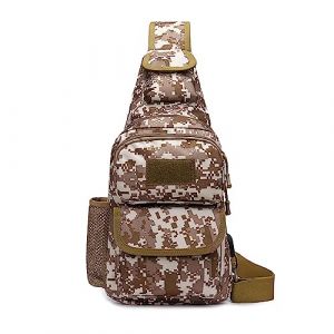 FANDARE Sac Poitrine Tactique Militaire Bandouli&egrave;re Homme Femme Randonn&eacute;e avec USB - Sacoche d'Epaule pour Voyage Sports Travers Cyclisme Moto Sling Crossbody Bag Brun Camo (BEWMER S.R.L., neuf)