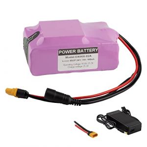 Batterie de vélo électrique 24V 7Ah Batterie Lithium-ION 10Ah 12Ah 14Ah 20Ah avec Chargeur 200W-450W 250W 300W 350W Disponible pour Scooter, Jouet, etc. (Runwubm, neuf)
