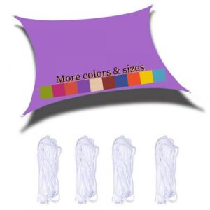 Voile D'ombrage Rectangulaire 2x2m Imperméable PES Toile Ombrage 98％ UV Protection pour Jardin Terrasse Balcon Piscine Fête Extérieur, Violet (YAO YI, neuf)