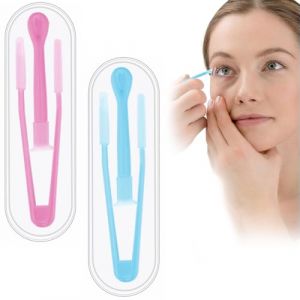 2Pcs Pinces a lentilles de Contact, Pince &agrave; &eacute;piler en Silicone, Ventouse Lentille Souples et rigides pour lentilles de Contact avec bo&icirc;te pour Voyage (Rouge/Bleu) (ALPHASS LOGISTICS LTD, neuf)