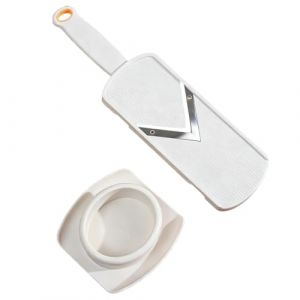 Mandoline &agrave; l&eacute;gumes, Mandoline manuelle, Coupe-l&eacute;gumes avec lame en acier inoxydable double face, Good Grips, R&acirc;pe de cuisine portable, Pour fromage, oignons, cuisine, chou, couleur:Blanc (EUROEDI SPEDITION, neuf)