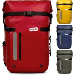 Ruqqle Sac étanche Polyvalent, Waterproof Dry Bag 20/30/45L, avec 3 Poches externes, Sac à Dos Confort imperméable idéal voyage Plage Mer Bateau Canoë Paddle Kayak Moto Randonnée Camping Pêche Loisirs (Ruqqle EU, neuf)