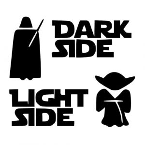 tradercat Sticker mural Star Wars Dark side Light – 5,5 cm x 2,5 cm – Autocollant pour salon, salle à manger, cuisine, chambre à coucher, chambre d'enfant, etc. – avec instructions (français non (print workx GmbH, neuf)