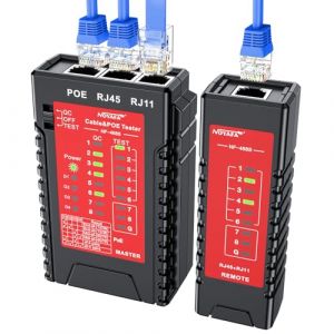 Noyafa NF - 468s testeur de câble réseau, mappeur de câble, testeur Poe, testeur de continuité de câble Ethernet - RJ45 / RJ11 / cat5 / cat6 / cat5e / cat6a, ligne téléphonique cat3 (NOYAFA Factory Store., neuf)