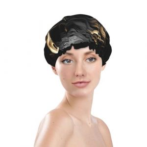 Bonnet de douche imperm&eacute;able &agrave; double doublure avec motif t&ecirc;te d'aigle royal (ZhangYangMie, neuf)