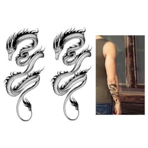 Lot de 2 feuilles de tatouage temporaire dragon XQB458x2 (Beyond Perfection, neuf)