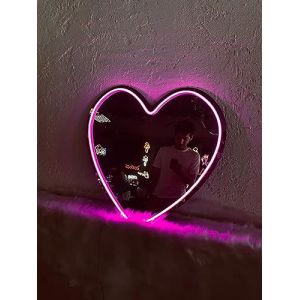 Miroir Acrylique LED néon en Forme de cœur/Chat/Lettre/ondulé, Miroir de sorcière, décoration Murale décoration de la Chambre à Coucher, de la Maison, du Studio, du dortoir, du Mariage (ToBe-One, neuf)