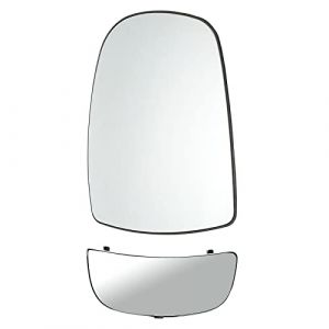 (Lot de 2) Miroir Glace de Rétroviseur Extérieur Avant Gauche Supérieur ET Inférieur compatible pour PRIMASTAR VIVARO A TRAFIC II - 7701050267 7701050269 91159939 91159941 (Odocar, neuf)