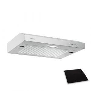 Klarstein SlimVent Hotte Aspirante, 60 cm Hotte de Cuisine Gain de Place, 200 m³/h, Énergie A+, Silencieuse 52 dB, LED, Filtre à Charbon, Hotte à Tiroir, Argent (Klarstein France, neuf)
