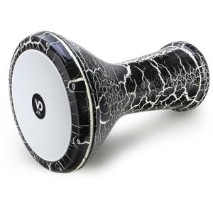 VD Vatan Darbouka solo professionnelle orientale avec effet laque craquelée 3040-S-B Noir/Blanc (SEMUS-SHOP, neuf)