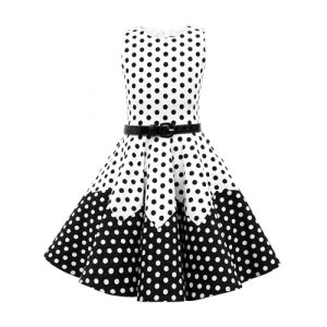 BlackButterfly Enfants Robe Ann&eacute;es 50 Vintage &agrave; Pois 'Amy' (Blanc - Noir - Pois, 13-14 Ans) (BlackButterfly Clothing, neuf)