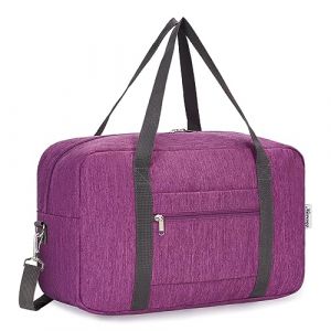 Narwey Sac de Voyage 40x20x25 Ryanair Cabine Bagage Pliable Voyage Bagage Avion de Sport Weekend avec Bandouli&egrave;re (Violet Fonc&eacute;) (Narwey FR, neuf)