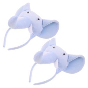 TOPPERFUN Lot de 2 Serrage-T&ecirc;tes &Eacute;l&eacute;phant en Peluche Bleu Ciel Accessoire Cosplay Gar&ccedil;on et Filles Bandeau Oreilles d'&Eacute;l&eacute;phant Doux pour F&ecirc;te d'Anniversaire et Shower (Linuya, neuf)