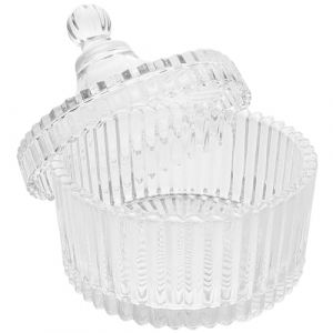 UKCOCO Pot en Verre Décoratif avec Couvercle Bougeoir en Verre pour Bougies Chauffe-Plat Photophore Design 1 Pièce pour Décoration Maison Bureau (Fruitscher, neuf)