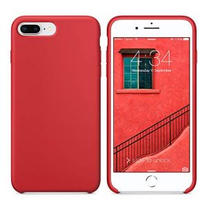 SURPHY Coque iPhone 8 Plus Coque iPhone 7 Plus, Coque Silicone Liquide Anti-Choc Ultra Fine Premium, Housse Protection Anti Rayures &Eacute;tui pour iPhone 7 Plus et iPhone 8 Plus (Rouge) (SURPHY-FR, neuf)