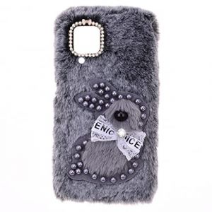 YKTO &Eacute;tui Peluche Fourrure Lapin Coque ASUS Zenfone 4 Max ZC520KL Dessin Anim&eacute; Fille Noeud Perle Lapin Velours Coque Souple Peluche Fausse Fourrure Coque ASUS Zenfone 4 Max ZC520KL,Lapin Gris Perle (YKTO, neuf)