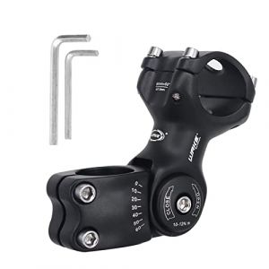 BSSOK Potence de v&eacute;lo r&eacute;glable 31,8 mm/25,4 mm - Rehausseur de Guidon de v&eacute;lo 90 mm/110 mm/130 mm - Potence de v&eacute;lo VTT 0~60 degr&eacute;s (BSSOK-FR, neuf)