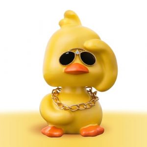 KIAYOO Figurine Canard Jaune,Bobbleheads Resine de Voiture,Décorations du Tableau de Bord,Jouets Voiture Intérieur,Auto Accessoires Ornement Bobble Head Cadeau d'anniversaire, de Noël, de Nouvel an (KIAYOO, neuf)