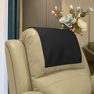 AmazeCov Housse d'appui-t&ecirc;te pour si&egrave;ge tapissier,Protection d'appui-t&ecirc;te en Simili Cuir pour Fauteuil inclinable, Housse de Fauteuil de cin&eacute;ma pour la Maison ou Le Bureau (Noir) (MIn kui GM188, neuf)