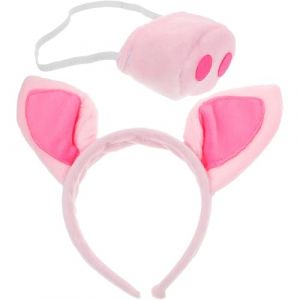 SHERCHPRY 1ensemble Bandeau Tête Cochon Avec Nez Accessoires Costume Animal Pour Cosplay Fête Halloween (Dnna Huang, neuf)