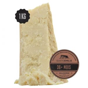 GUSTOEMILIA Montagne Parmigiano Reggiano Fromage 36 Mois Affiné - Idéal pour les Pâtes, le Pain, les Salades, les Collations et les Fruits - Fromage Parmesan Affiné Italien 2,2 lb (1 kg) (GustoEmilia, neuf)