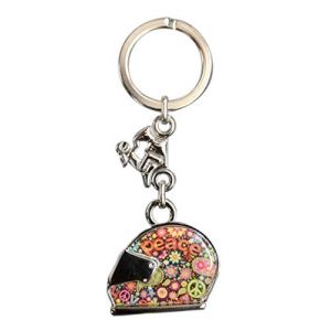 Eurofusioni Porte-clefs moto et motocross Biker Peace and Love - Id&eacute;e cadeau originale motard - Casque 2,6 x 3,3 x 0,6 cm (lazzaro italy, neuf)