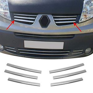 Moulure de Grille de Calandre Compatible avec Renault Trafic 2010-2014, Garniture Baguette de Calandre en Acier Inoxydable Argent (omacfrance, neuf)