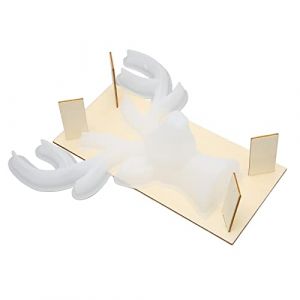 Qukaim Cerf en silicone en forme de cerf réutilisable en résine époxy avec planche pour salon de beauté, moule en silicone pour décoration de la maison, 20 x 15 cm (Ivaank, neuf)