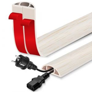 Passage de Cable au Sol adhésif goulotte Passe Cable Flexible en PVC pour la Management Bureau de Sol (Bois d'érable, 30mm×3m) (Lefunom-eu, neuf)