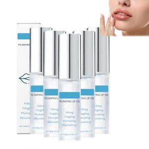 Sérum spicule repulpant pour les lèvres - brillant à l'huile pour les lèvres repulpant et hydratant pour les femmes, repulpant à lèvres liquide imperméable, essence incolore transparente (5 PCS) (JIEXIANG, neuf)
