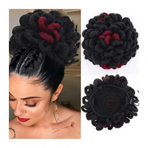 Postiche en Chignon Désordonné pour Femme Chignon synthétique bouclé cordon queue de cheval extensible brosse à cheveux pince chignon tresse chignon pince à cheveux for les femmes noires cordon chigno (wuwuwucc, neuf)