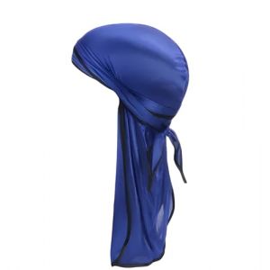 AFROCLASS - Durag satin soyeux silky, Parfait pour Les Waves, Les Tresses et Les Locs, Premium Silk du Rags pour Hommes et Femmes, Bande Longue et Large, Durag Satin Ultra Doux (Bleu/Noir) (AFROCLASS, neuf)