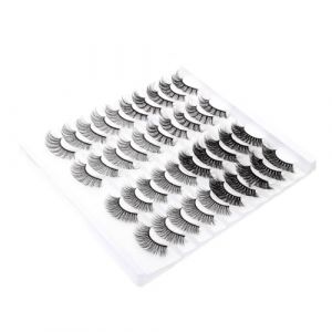 MOTHNUR 20 paires Faux Cils Naturels et Réalistes de Cils Maquillage pour Filles Extension Professionnelle pour Yeux Application Facile et Confortable pour Mariage et Soirée (Huajiay, neuf)