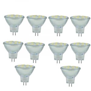 JZLBBC Ampoules LED GU4 MR11 Lampe LED MR11 220V 3W Prise GU4.0 Éclairage Encastré Blanc Chaud,Blanc Froid,3W-10PC (baihstor, neuf)