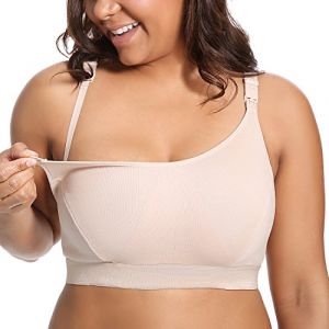 Gratlin Soutien Gorge Allaitement sans Armature Grande Taille, Soutien Gorge Coton Dos Nageur Ultra-Confortable Beige XXL (Jimu Fashion, neuf)